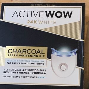 Teeth Whitening Set Charcoal/Mint. No Peroxide. Light activated